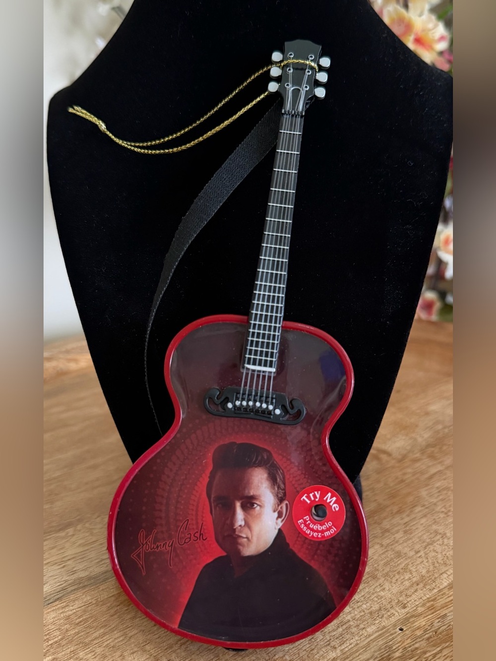 Johnny Cash Musical & Illuminated Christmas Ornament